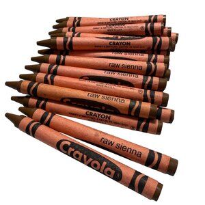 Vintage Hard to Find Crayola Raw Sienna Crayons Bulk Lot Of 24 Art Collectable